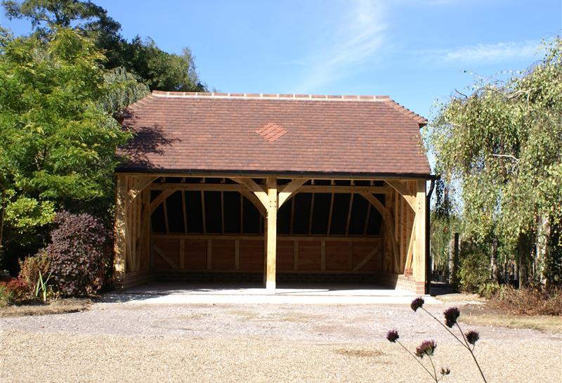 2 Bay Garage with Barn Hip Roof Front View