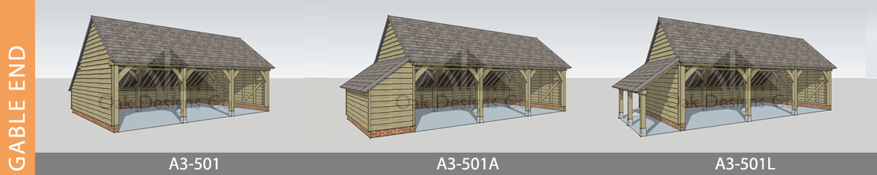 Plans of 3 garage sizes